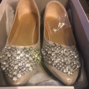 Gold Metallic Flat Shoe